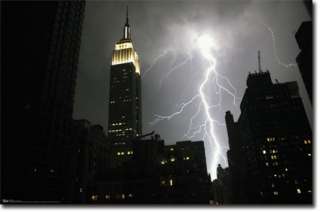 Lightning Storm Poster 22.5x34 New York City Rain 6433  