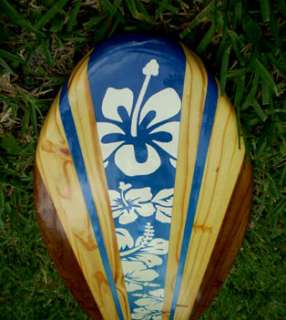 foot Longboard Blue Tropical Wood Wall Art Surfboard  