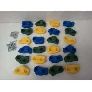  Rock Holds Set of 24 Multi Color, Climbing Rock Holds 