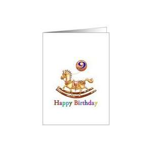    Happy 9th Birthday, Rocking Horse and Saddle Card: Toys & Games