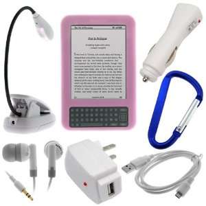 GTMax Pink Silicon Skin Rubber Soft Case + USB 2 Chargers + White Data 