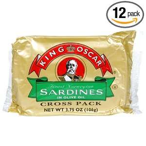 King Oscar Sardine in Olive Oil, 3.75 Ounce Cans (Pack of 12)  