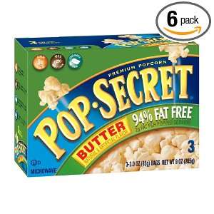 Pop Secret 94% Fat Free, Butter Flavor, Microwavable Popcorn, 3 Count 