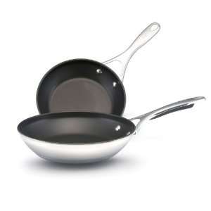   Gourmet Stainless Steel Nonstick Skillets, 2 Pack