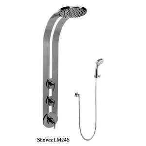   Round Thermostatic Ski Shower Set w Handspray Rough Trim Satin Nickel