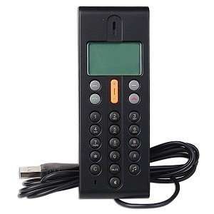  VoIP/Skype USB Phone with Blue Backlit LCD Display (Black 