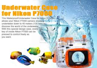 40M/130ft Waterproof Underwater Camera Housing Case for Nikon P7000 
