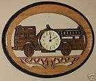 handmade fire truck wall clock wooden gifts 
