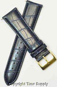 22 mm NAVY BLUE LEATHER WATCH BAND CROCO PANERIA GUESS  