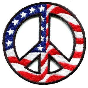   American flag hippie retro peace love weed pot iron on patch new S 27