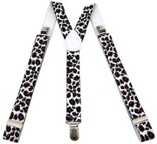 these brand new one inch wide elastic suspenders feature a black white 