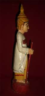 Antique NAT puppet statue Burma / Burmese god angel wooden  