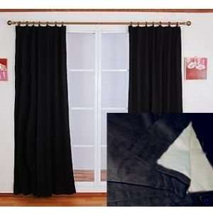  JC Penney Thermal Rod Pocket Suede Curtain Black 72L