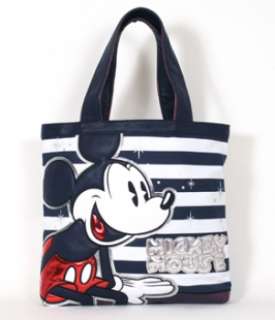 Loungefly Tote Bag w/ Disney Mickey Mouse Faux Leather Canvas HandBag 