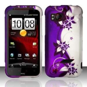 For HTC Rezound Vigor 6425 (Verizon) Purple/Silver Vines Design Hard 