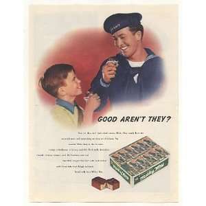  1943 Milky Way Candy Bar US Navy Sailor Boy Print Ad