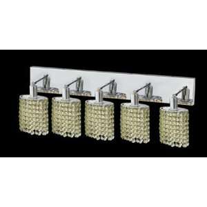 Mini 5 Light Oblong Canopy Ellipse Wall Sconce in Chrome Crystal Color 