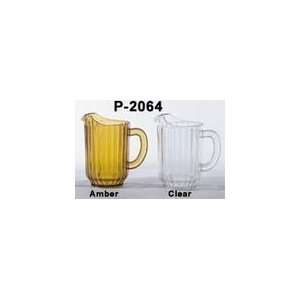  Amber Plastic Water Pitcher   60 0z (1 Dozen/Unit)